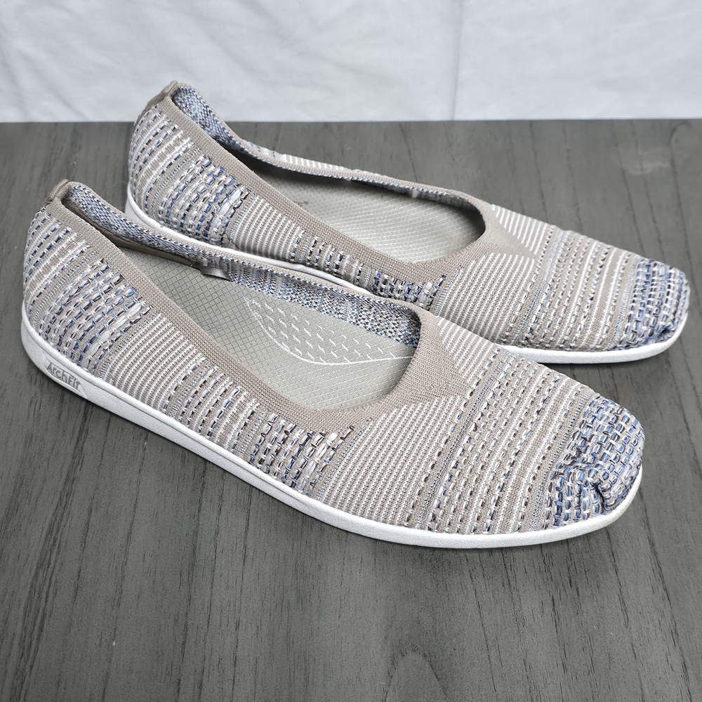 Skechers Women's Bobs Clover Bay Knit Slip-On Flats - Beige and Blue